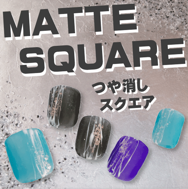 3色 つや消し スクエア ストライプ柄 ハンドメイドネイルチップ10本セット 黒色 紫色 水色 ジェルネイル ハンドメイドネイル チップ通販ポータルサイトn Market