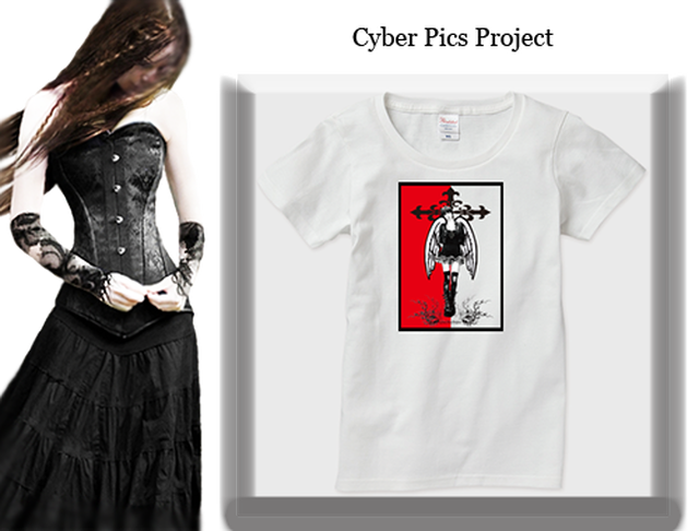 レディスtシャツ 堕天使美少女 ロリス 白 Cpp008ts Cyber Pics Store