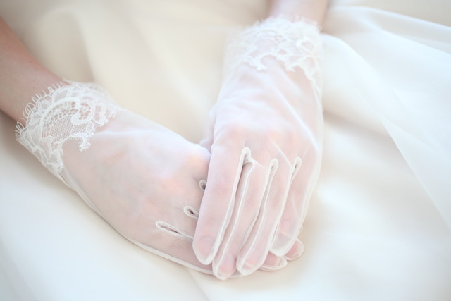 受注生産 ショート レース グローブ ウェディング Nu 縫う