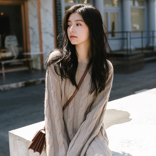 レディース 春物 ニット ワンピース ニットワンピ ケーブルニット 女子会 デート 通学 カジュアル シンプル オフィス Hf Haru Foo