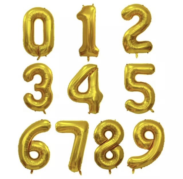 ゴールド 数字バルーン100 超 誕生日 １歳 2歳 サプライズ お祝い
