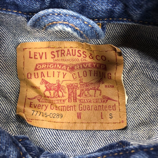 90 S リーバイス デニムジャケット レディース Mサイズ Levis Gジャン ヴィンテージ古着 アンティーク商品取扱い Black Smith ブラックスミス ミッドセンチュリー 昭和アンティーク