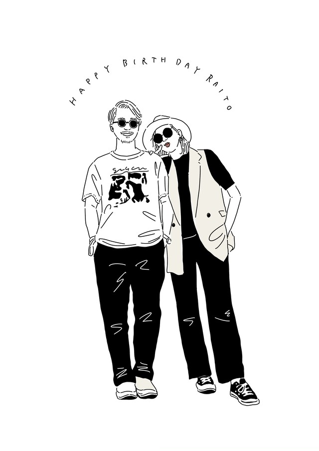 1名様用 フルカラー おしゃれ似顔絵 Pontre