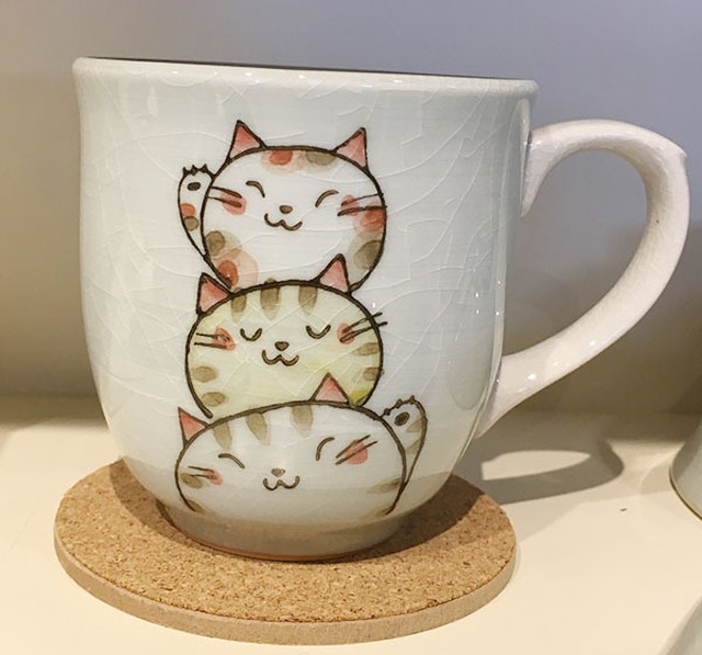 手描き マグカップ トリオ猫 瀬戸焼 ねこ辿り