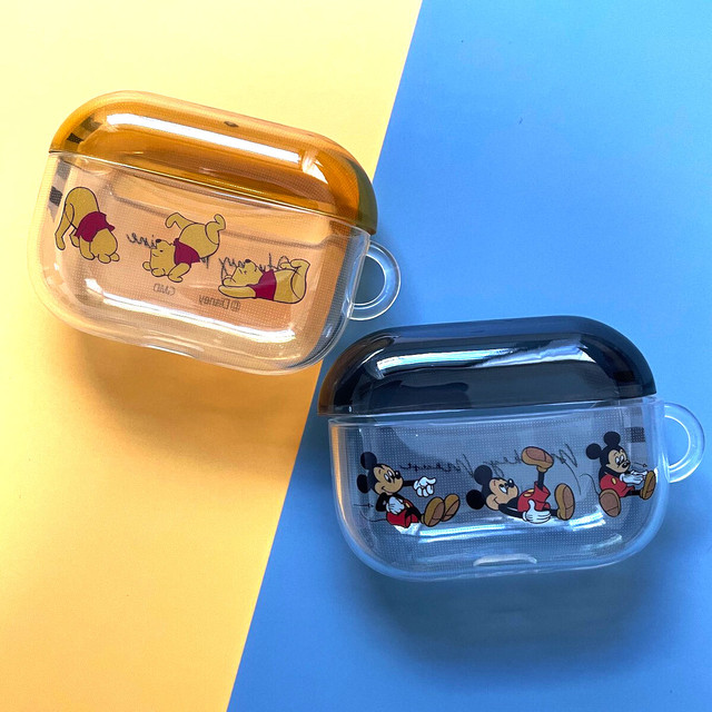 即納 ディズニー くまのプーさんorミッキーマウス Airpods Proソフトケース Disney 透明 Pooh Usagi Case ウサギ ケース 韓国iphoneケース通販