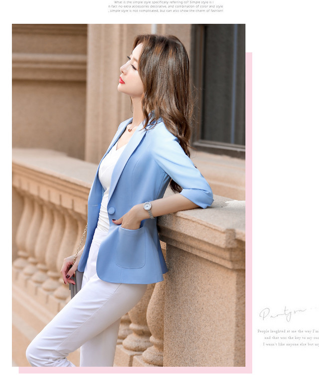 テーラードジャケット ショート丈 無地 タイト きれいめ シンプル 夏秋 通勤 オフィス レディース ベーシック オレンジ 水色 黒 Prism One プリズム ワン