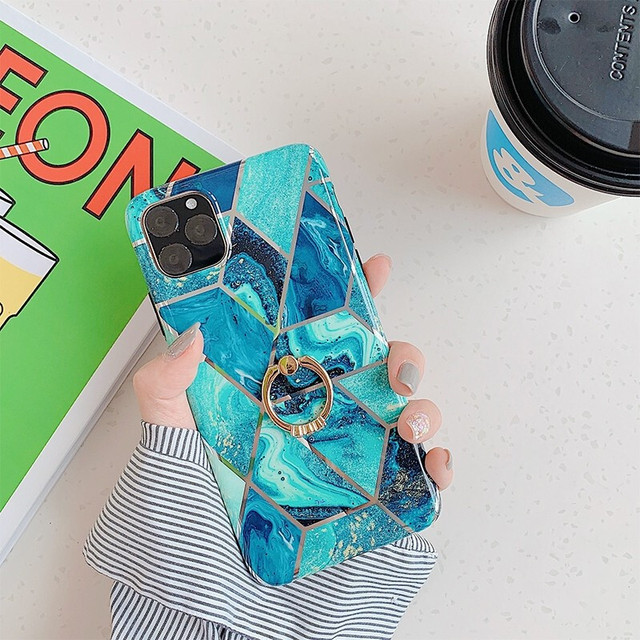 Iphone11 ケース 韓国 ケース 大理石 リング付き 耐衝撃 おしゃれ 幾何学模様 ドレス ダンス衣装専門店 ドリーム企画