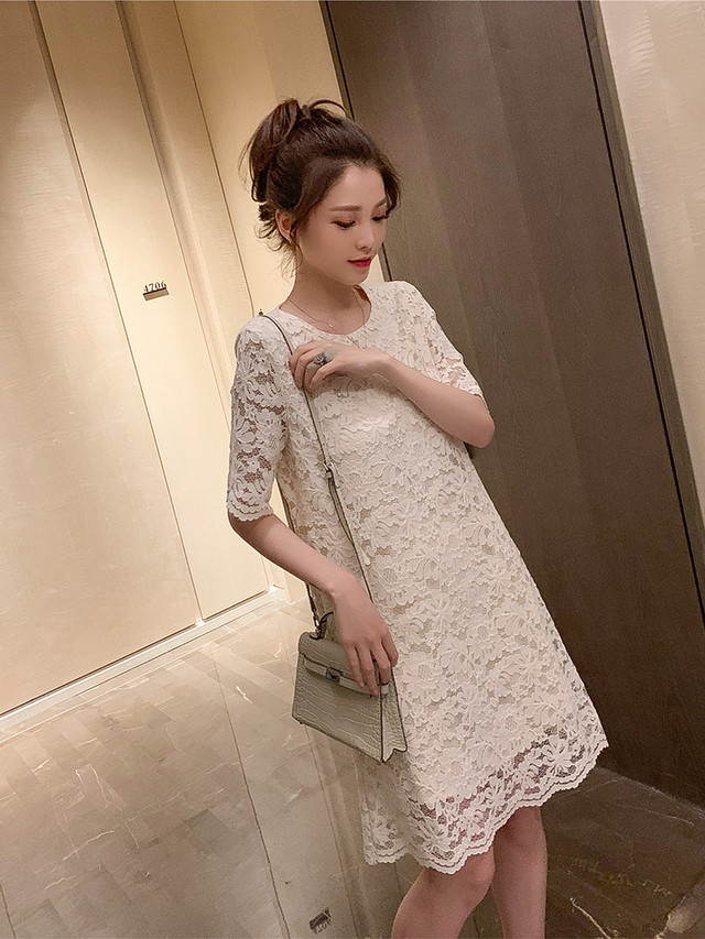 ゆったり 体型カバー レース 韓国風 ワンピース Ys Ysstyle