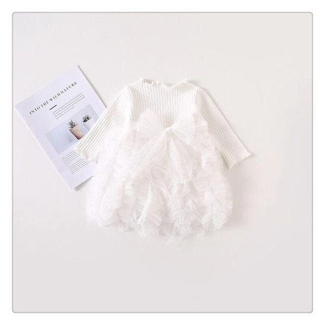 予約商品 ふわふわ チュール ワンピース 子供服 キッズ 子供 長袖 子供ワンピース 長袖 リボン コットン ふわふわ チュール 春 夏 秋 冬 裾フリル 結婚式 発表会 パーティードレス 卒園式 入園式 入学式 韓国 Lavoro