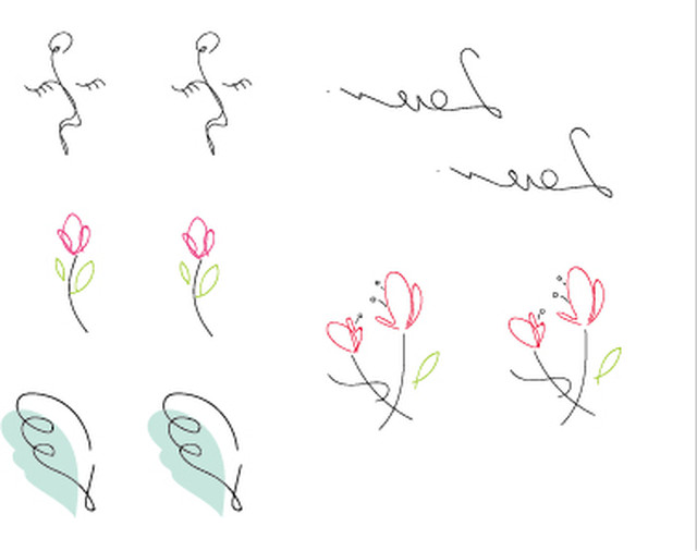 やわらかカラーワンポイントタトゥーシール M I N E