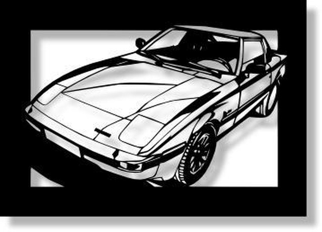 マツダ Mazda Rx 7 Sa22cの切り絵 サイズ C4 0 切り紙屋