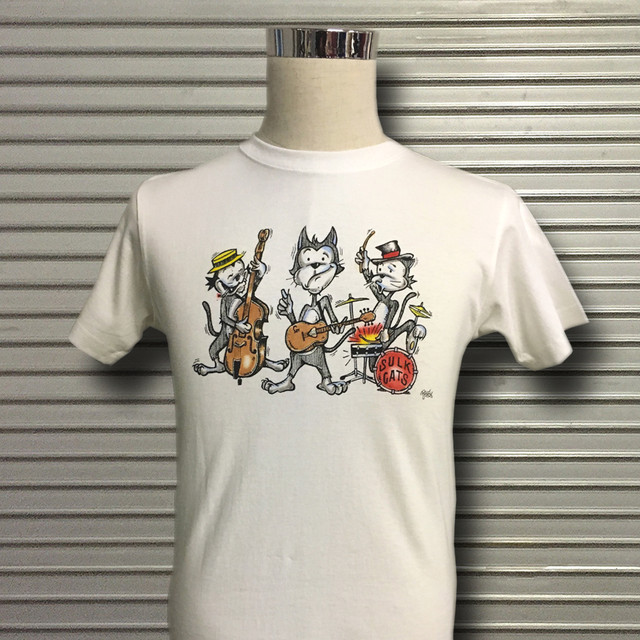 メンズtシャツ Mow Lr Mt 001 Sp メンズ 可愛い かっこいい 縫い目なし ナチュラルカラー 猫 バンド カラー Mow