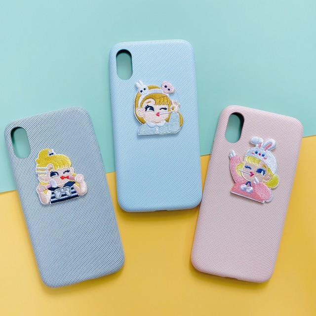 即納 ハンドメイドmilkjoy刺繍ワッペン付き パステルカラーiphoneケース ソフトケース Iphonex Xs Xr対応 Usagi Case ウサギケース 韓国iphoneケース通販