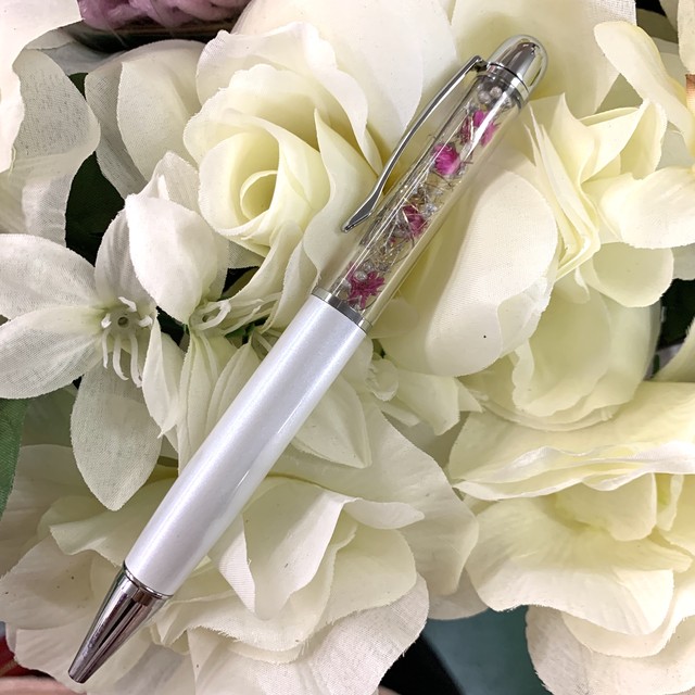 送料込み とても書きやすいお花のボールペン プリザーブドフラワーアレンジ 極太ボールペン 534 535 536 つちやフラワー