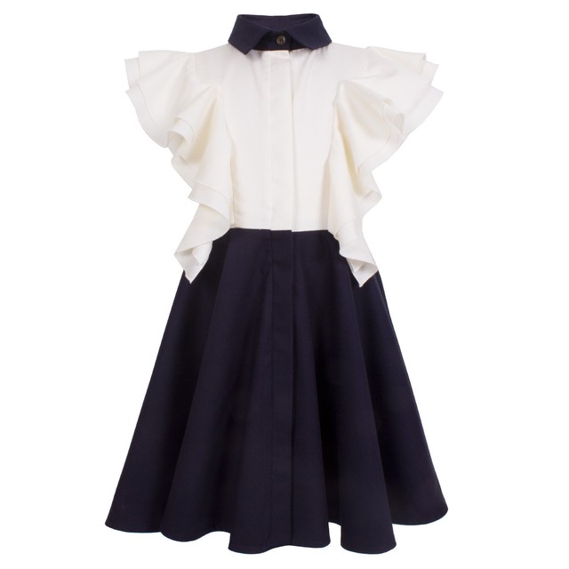 PAISLEY DRESS TRUE NAVY