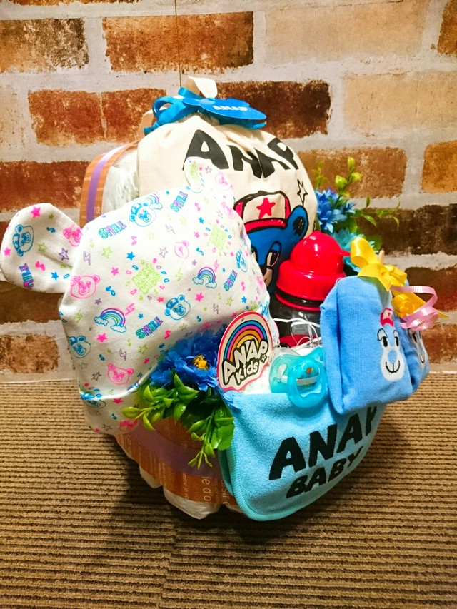 おむつベビーカー おむつケーキ オムツケーキ Anap アナップ 出産祝い 誕生祝い お祝い アナップベア おむつバイク ベビーギフト ベビーシャワー おむつケーキファクトリーby D4