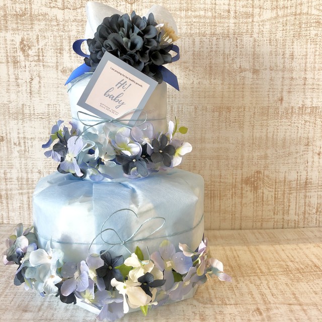 即日発送 おむつケーキ 出産祝い ベビー ハンドメイド ベビーシャワー お洒落なおむつケーキ 可愛いおむつケーキ Lupinus ルピナス ギフトショップ