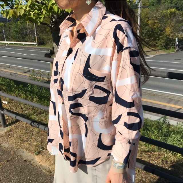 Psychedelic Shirt サイケ レトロ 柄シャツ 幾何学柄シャツ Gateauromantique