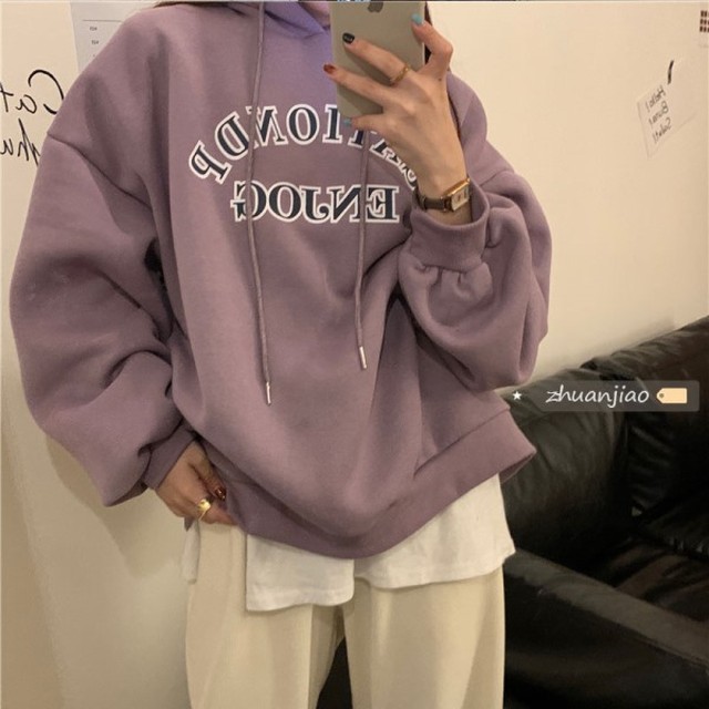 ロゴパーカー レディース 韓国 ファション スウェット プルオーバー パーカー トップス 冬 レディース ロゴ プリント オーバーサイズ ゆったり スエット カジュアル くすみカラー トップス 冬服 ビッグサイズ ゆるっと スウェットパーカー Vestito