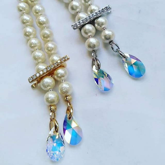 ティアドロップネックレス シャイニーパール C G To Shine 光り輝くように