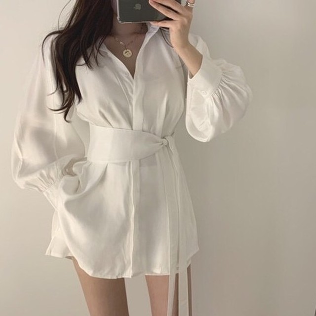 トレンド カジュアル レディース レディースファッション オールシーズン バルーンシャツワンピース Jasmine