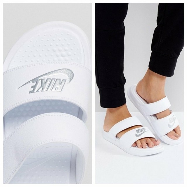 円 本日限定価格 サンダル ナイキ ベナッシ メンズ レディース Nike Benassi Duo Ultra Slide ホワイト メタリックシルバー 海外正規品 Nike 65 World Ships