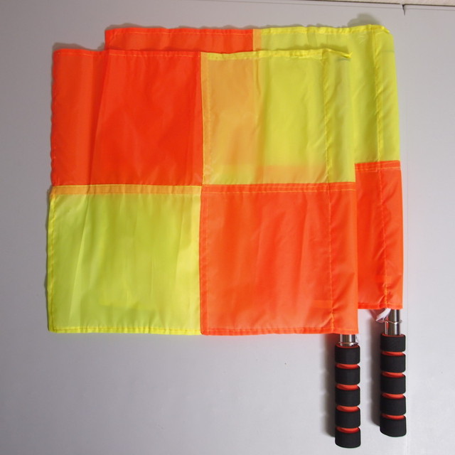 中古品 ノーブランド サッカー レフェリーフラッグ 審判用品 旗 副審 アシスタントレフリー イエロー オレンジ スポーツウェア シューズの古着屋 リサイクルスポーツ