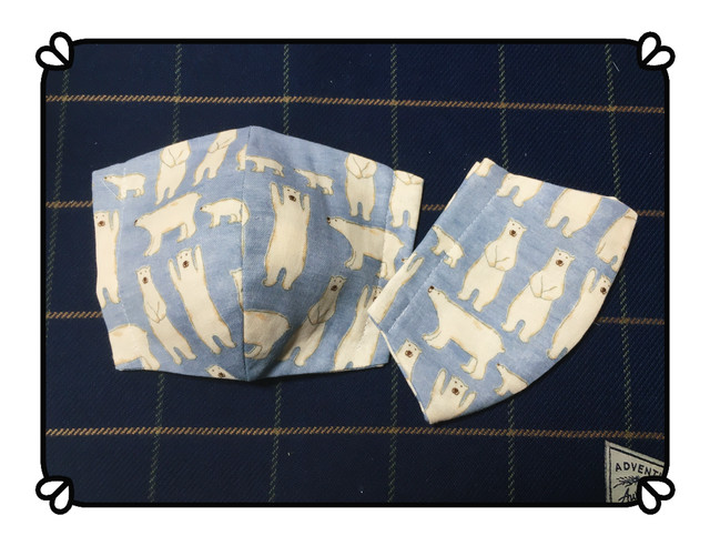 手作りマスク しろくま 送料込500円1枚 華ちゃん商店 格安マスク販売