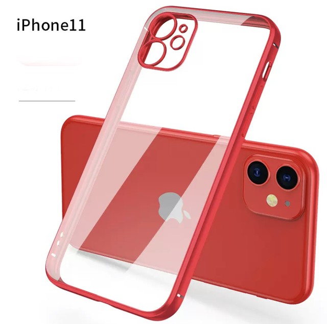 Iphone ケース カバー スマホケース シンプル おしゃれ 縁 クリアケース 透明 黒 緑 銀 紫 赤 青 7カラー Iphone11 Iphone12 韓国 プチプラ Yn 12 4 Laturecute