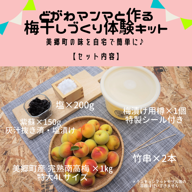 限定30セット どがわマンマと作る 梅干し体験キット Misato Baton 山の美味しいをお届け Hutte Store 通販 オンラインショップ