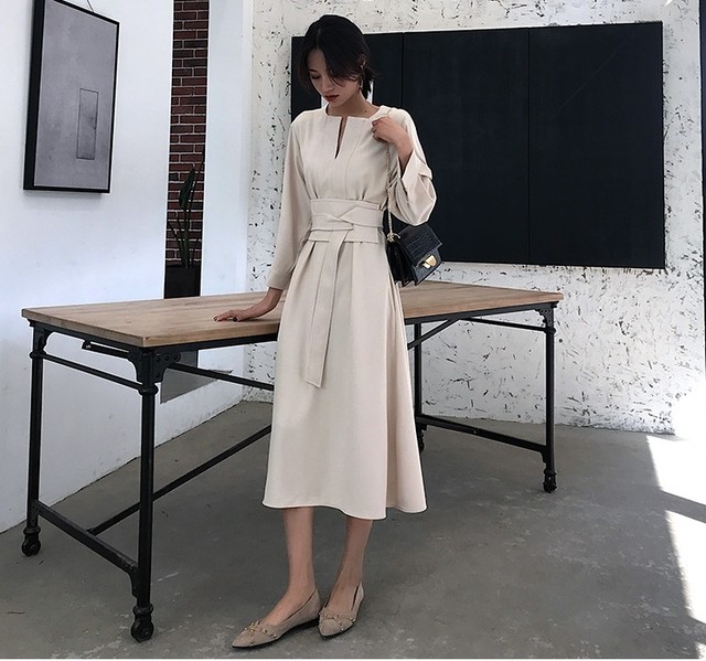 Aライン ワンピース ドレス キーネック ウエストベルト 長袖 エレガント きれいめ セレモニー フォーマル 結婚式 お宮参り 入学式 卒業式 お呼ばれ お出かけ 春 秋 Crystalhk Aライン ワンピース ドレス キーネック ウエストベルト 長袖 エレガント きれいめ セレモニー フォーマル 結婚式 お宮参り 入学式 卒業式 お呼ばれ お出かけ 春 秋 Crystalhk
