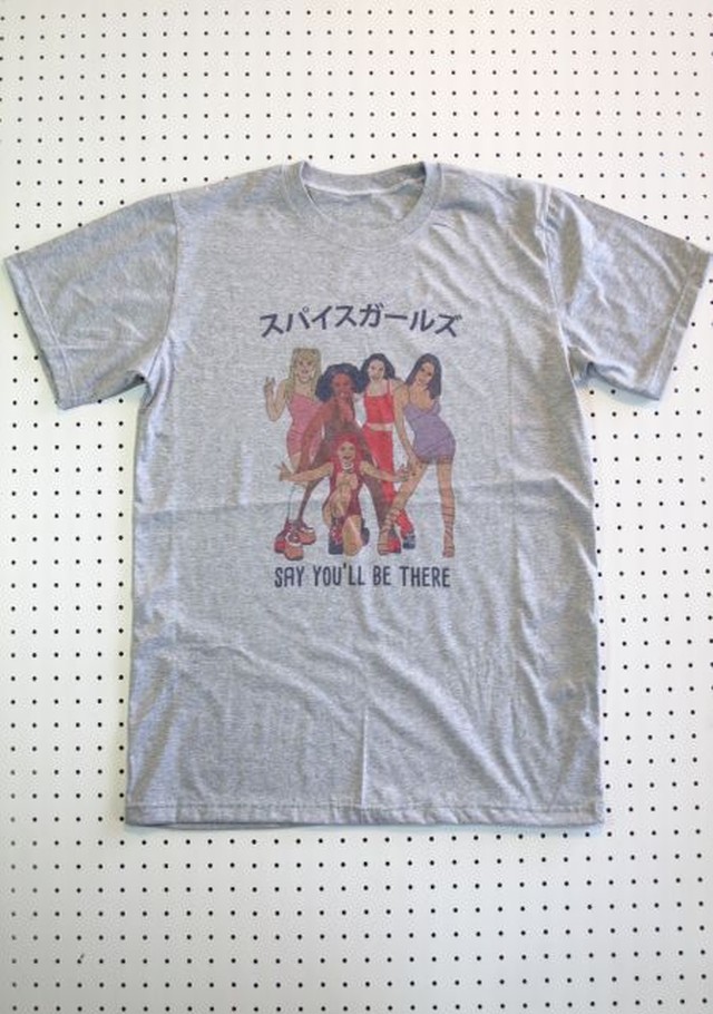 Spice Girls スパイス ガールズ 日本語 イラストｔシャツグレー カタカナイギリス 輸入アパレル 海外ファッションの ｎａｙｅｆｓ ネイエフス