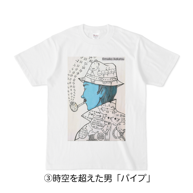 Tシャツ 白 オリジナルデザイン イラスト ユニセックス アート 人気 いけかつまいこ Online Shop 時計草