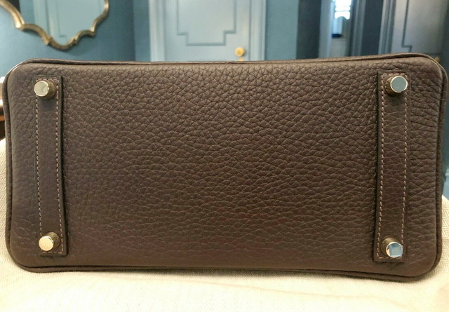 【エルメス】HERMES オータクロア28CM Fjordレザー EBENE BROWN(カーキ)GOLD金具