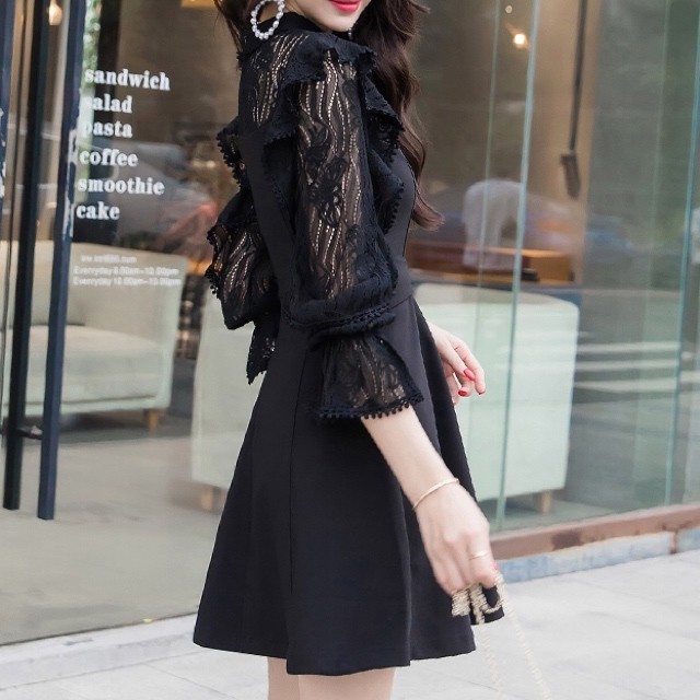 ଘ ଓ ベルト付き レースアップ Aラインワンピース ଘ ଓ 量産型 地雷 ジャニオタ Princesshyatt 量産型地雷系原宿系パンクストリートブラック韓国系厚底リュック