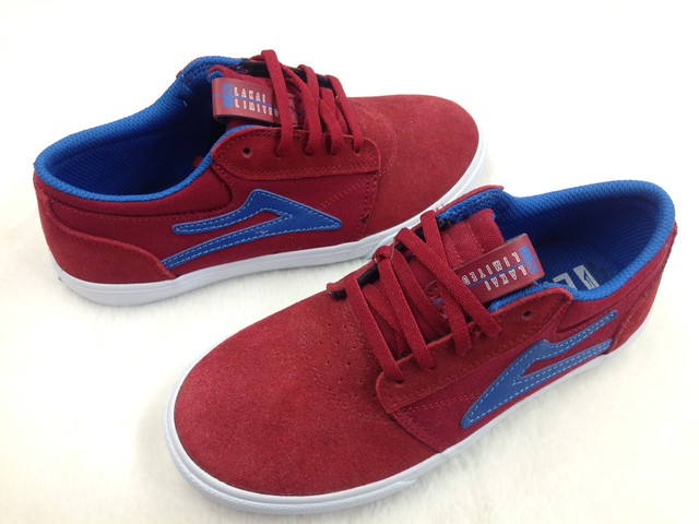 Lakai Griffin Kids Red Blue Suede シューズ スニーカー スケシュー スケボー スケートシューズ Slime Case