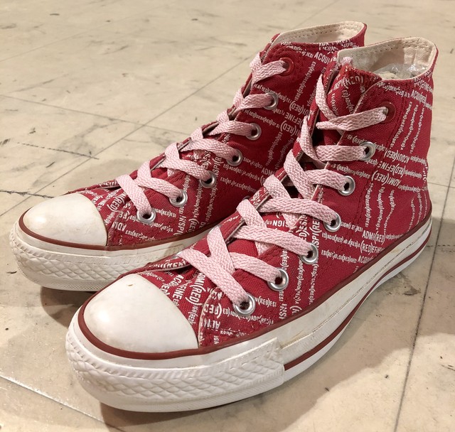 Converse Allstar コンバース オールスターhiスニーカー 24cm 赤 白 古着 陽気な古着屋frank