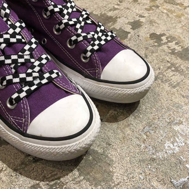 紐が Converse コンバース オールスター スニーカー 紫 24 5cm 高円寺古着 Slat Albatross Vintage