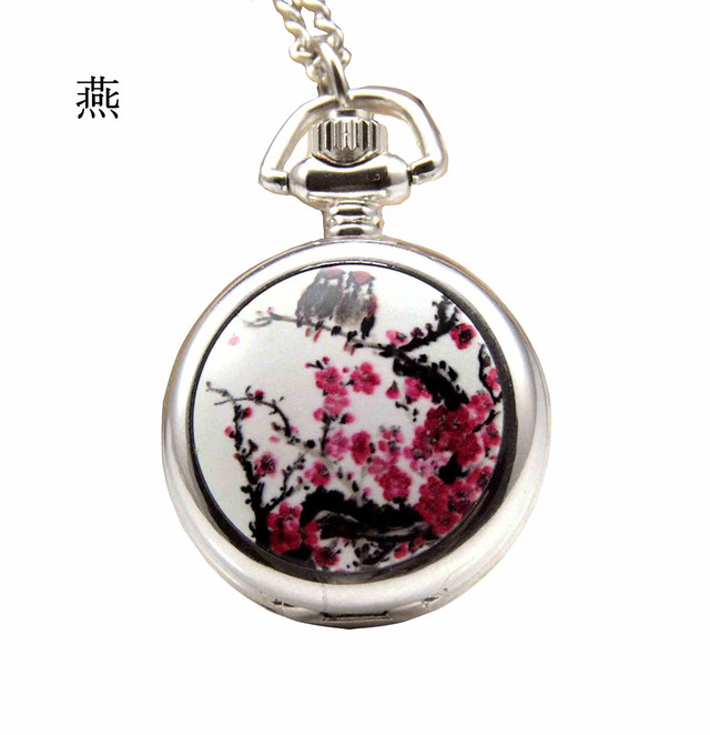 懐中時計 ネックレス 時計 懐中時計 シリーズ レディース 花 柄 お洒落 ファッション ペンダント かわいい フラワー コンパクト ミラー 鏡 付 Sirius