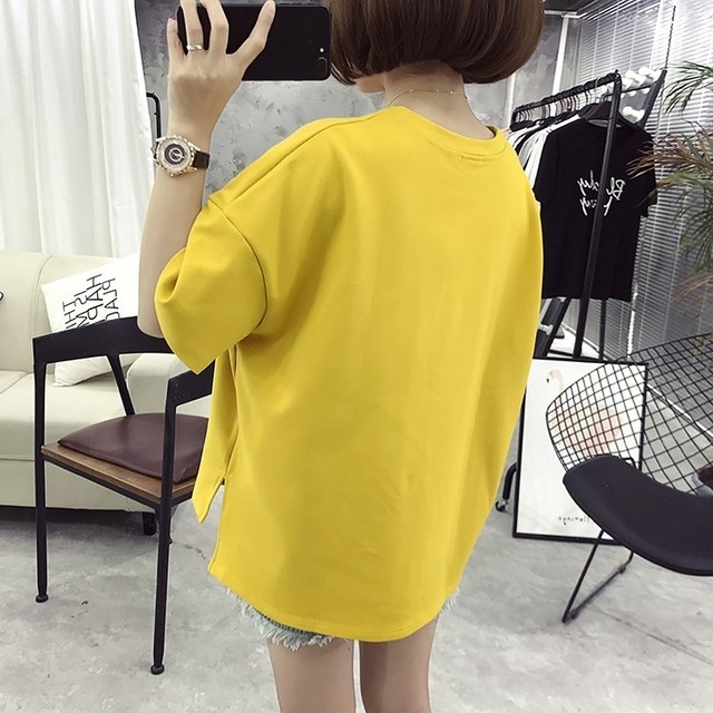 ｔシャツ レディース ビッグｔシャツ スマイル ニコちゃん 韓国 大きいサイズ かわいい M L Ll 3l Cospa Fashion