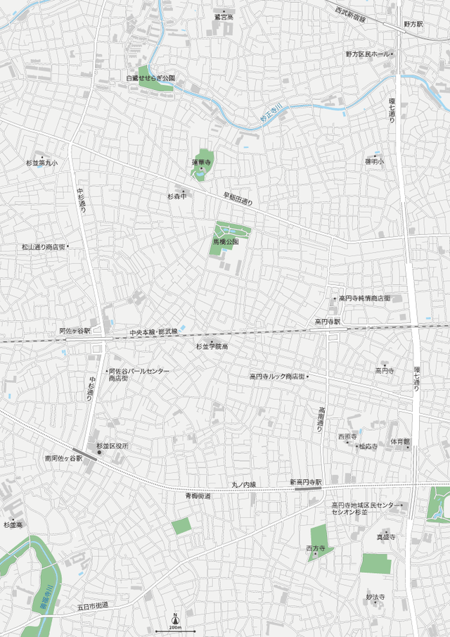 東京 阿佐ヶ谷 高円寺 Pdfデータ マップ作成素材 地図素材をダウンロードにて販売するお店 今八商店