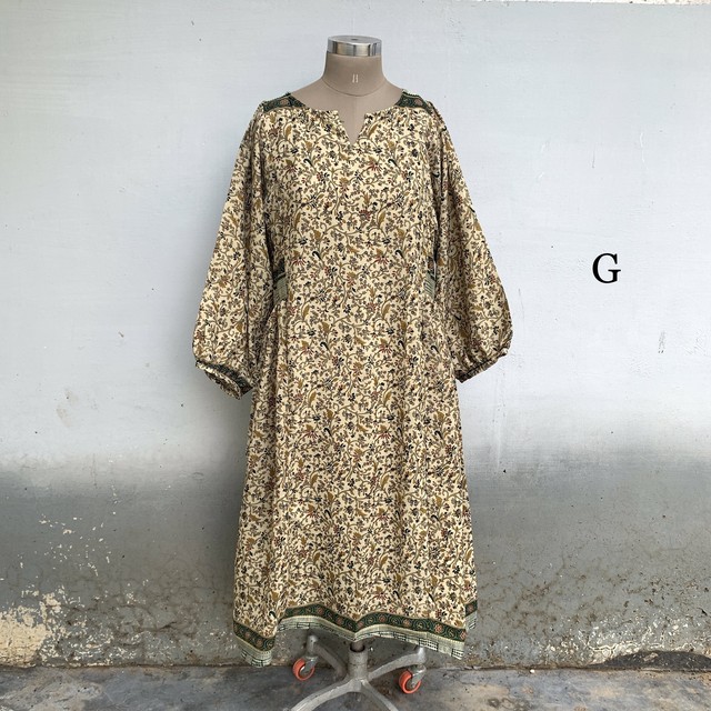 Saruche Vintageサリー ふんわりワンピース L S F J Saruche