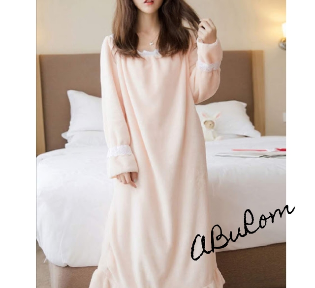 Lady S Room Wear Dress Fluffy Pink レディース ルームウェア ふわふわ ワンピース ピンク レース Aburom3