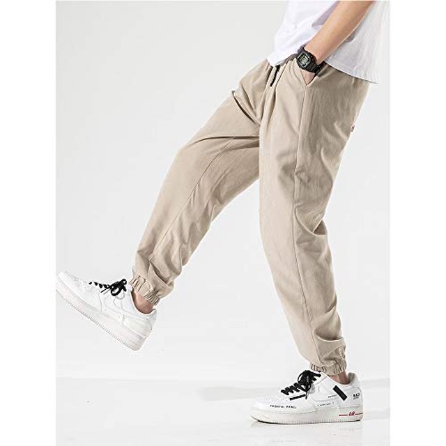 Jpcs サルエルパンツ メンズ 9分丈 オールシーズン ジョガーパンツ メンズ トレーニング テーパードパンツ メンズ スリム アンクルパンツ カジュアルパンツ 無地 裾リブ ズボン メンズ Az Japan Classic Store