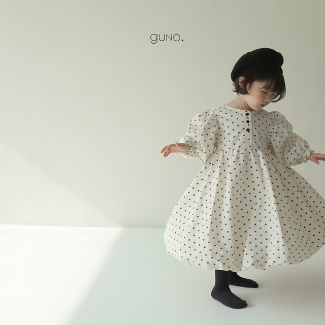 即納 韓国子供服 パンプキンドットワンピース 韓国子供服 Picnicbaby