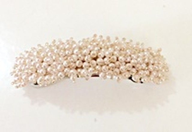 ビーズヘアーバレッタ 大 Mint Cotocoto