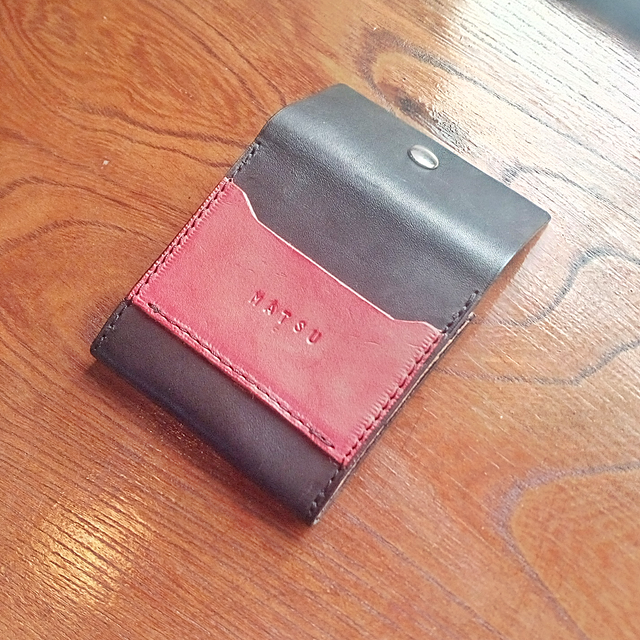 カード入れ付きコインケース カードケース 小銭入れ メンズ レディース 本革 ヌメ革 サドルレザー Pwcc2bl 松工房