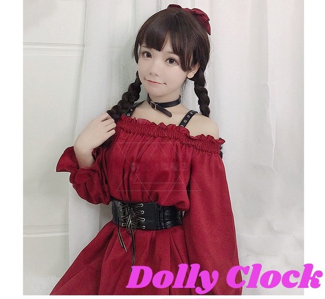 ワインレッドゴシックロリータドレス オフショルダーレザーベルト Dolly Clock