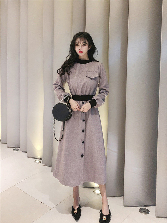 新春 デート ワンピース ハイウエスト レトロ 大人可愛い レディース ミディアム丈 韓国 ファッション 大人コーデ お出かけ 女子会 08 Smarly