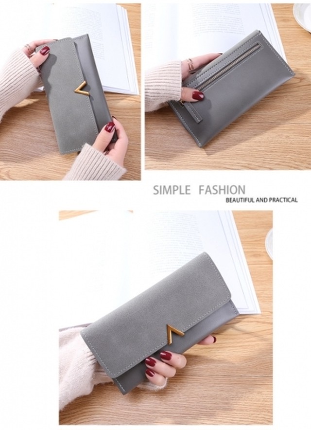 長財布 レディース Vバックル シンプル レザー 財布 ファスナー 大容量 サイフ ハンドバッグ Glamorous Jewel グラマラスジュエル レディースアクセサリー 小物 ファッションの通販